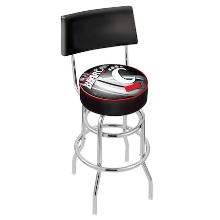 Holland Bar Stool Co 30" Chrome 2-Ring Cincinnati Swivel Bar Stool, Back L7C430Cincin-D2